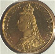 1887 Gold Five-Pound Obverse